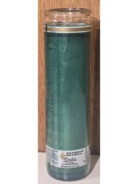 White Glass Prayer Candle 8" Tall Unscented Plain White Lumex Religious Candle